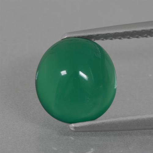 Ágata verde natural 2,49ct, corte oval, translúcido