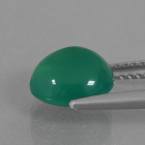 Ágata verde natural 2,49ct, corte oval, translúcido
