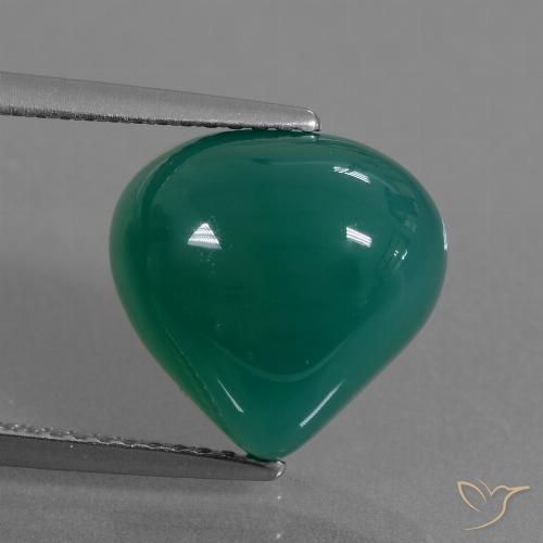 6.12ct Natural Verde Frio Ágata, Formato de pêra, Translúcido