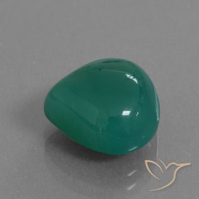 Ágata Verde Frio Natural 6.12ct, Formato de pêra, Translúcido