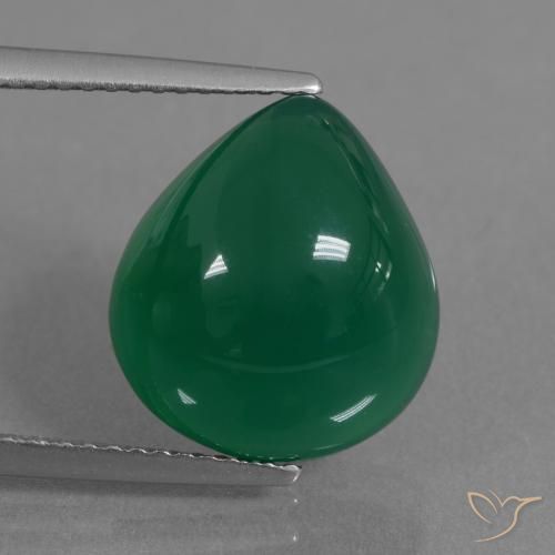 7.10ct Natural Verde amarelado Ágata, Formato de pêra, Translúcido