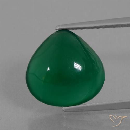6.83ct Natural Verde médio Ágata, Formato de pêra, Translúcido
