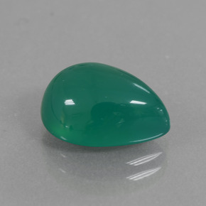 Ágata Verde Natural 3.72ct, Formato de pêra, Translúcido