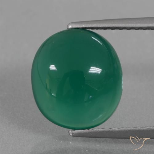 3.83ct Natural Verde profundo médio Ágata, oval, Translúcido