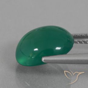 Ágata Verde profundo médio Natural 3.83ct, oval, Translúcido