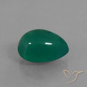 Ágata Verde Natural 2.54ct, Formato de pêra, Translúcido