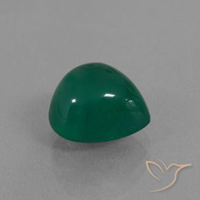 Ágata Verde escuro médio Natural 2.47ct, Formato de pêra, Translúcido