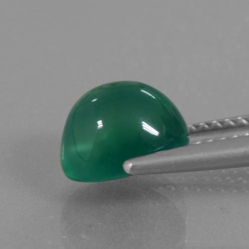 Ágata verde natural 2,66ct, corte oval, translúcido