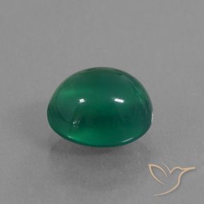 Ágata Verde profundo médio Natural 2.46ct, oval, Translúcido