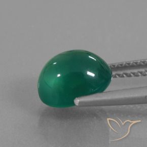 Ágata Verde profundo médio Natural 2.46ct, oval, Translúcido