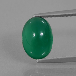 Ágata verde natural 1,98ct, corte oval, translúcido