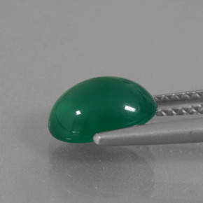 Ágata verde natural 1,98ct, corte oval, translúcido