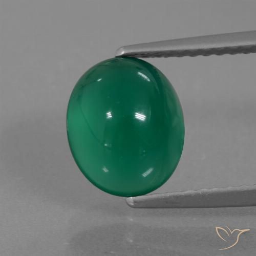 2.40ct Natural Verde floresta Ágata, oval, Translúcido