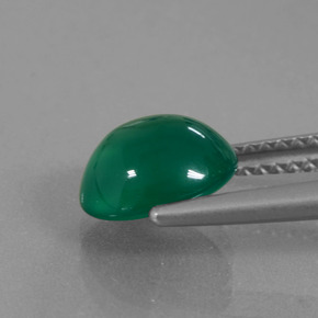 Ágata verde natural 1,94ct, corte oval, translúcido