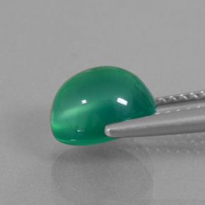 Ágata verde natural 2,52ct, corte oval, translúcido