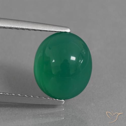 2.81ct Natural Verde médio Ágata, oval, Translúcido