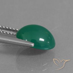 Ágata Verde médio Natural 2.81ct, oval, Translúcido