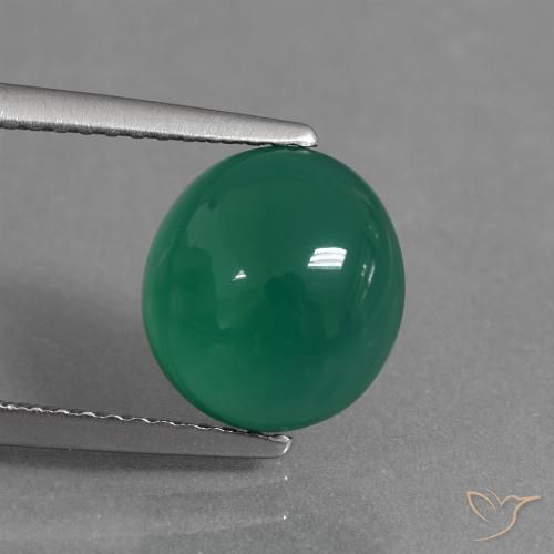 2.75ct Natural Verde médio Ágata, oval, Translúcido