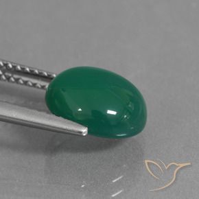 Ágata Verde médio Natural 2.75ct, oval, Translúcido