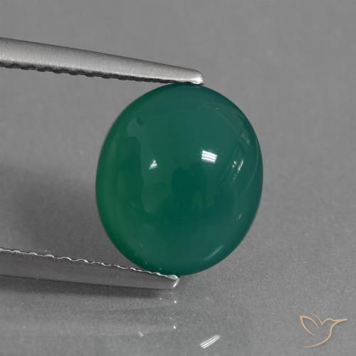 2.64ct Natural Verde médio Ágata, oval, Translúcido