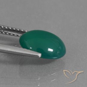 Ágata Verde médio Natural 2.64ct, oval, Translúcido