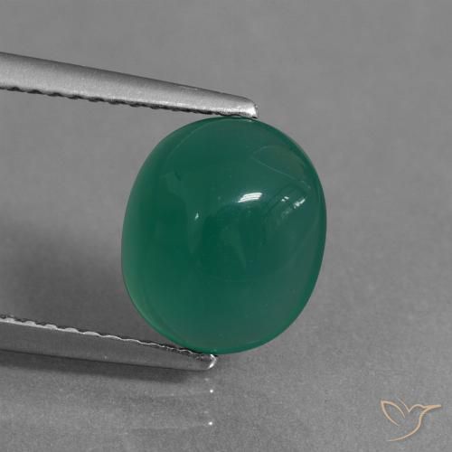 2.53ct Natural Verde médio Ágata, oval, Translúcido