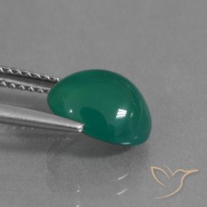 Ágata Verde médio Natural 2.53ct, oval, Translúcido