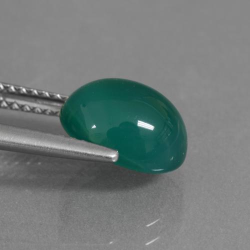 Ágata verde natural 2,91ct, corte oval, translúcido