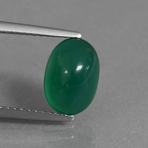 Ágata Verde amarelado Natural 2.31ct, Corte Oval, Translúcido