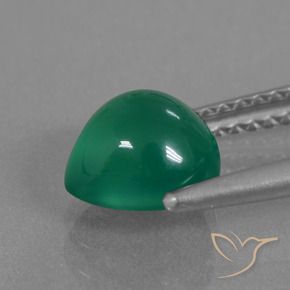 Ágata Verde médio Natural 1.63ct, Formato de pêra, Translúcido