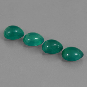 Pedras preciosas de Ágata Verde médio natural de 7.94 ct, Formato de pêra, Translúcido