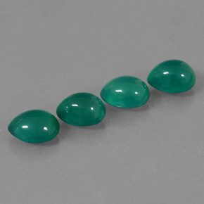 Pedras preciosas de Ágata Verde médio natural de 7.94 ct, Formato de pêra, Translúcido