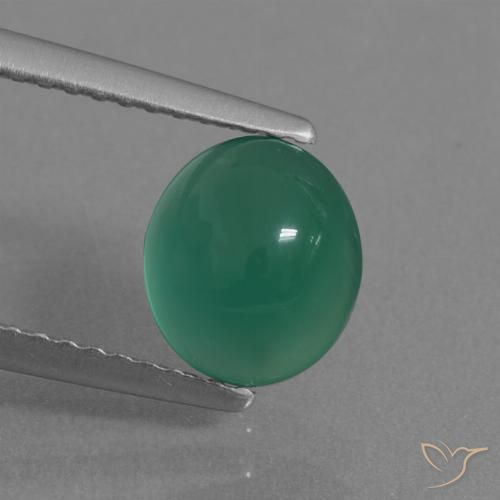 1.57ct Natural Verde médio Ágata, oval, Translúcido