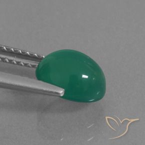 Ágata Verde médio Natural 1.57ct, oval, Translúcido