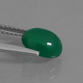 Ágata verde natural 1,56ct, corte oval, translúcido