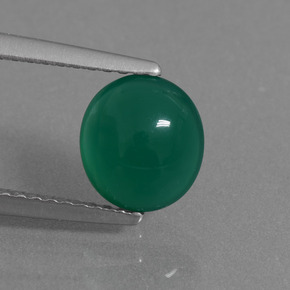Ágata verde natural 1,46ct, corte oval, translúcido