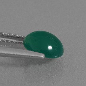 Ágata verde natural 1,46ct, corte oval, translúcido
