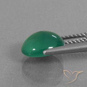 Ágata Verde médio Natural 2.69ct, oval, Translúcido