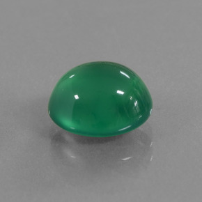 Ágata verde natural 2,81ct, corte oval, translúcido