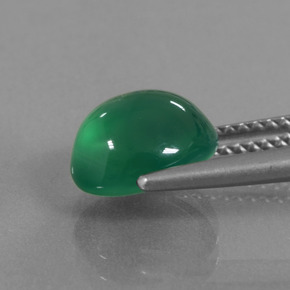 Ágata verde natural 2,81ct, corte oval, translúcido