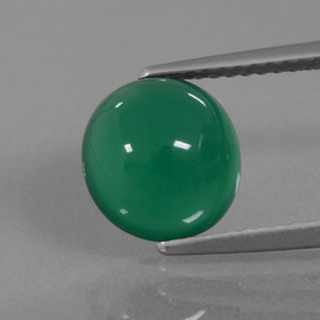 Ágata verde natural 2,54ct, corte oval, translúcido