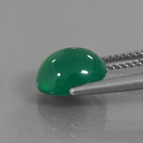 Ágata verde natural 2,54ct, corte oval, translúcido