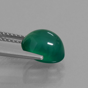 Ágata verde natural 2,50ct, corte oval, translúcido