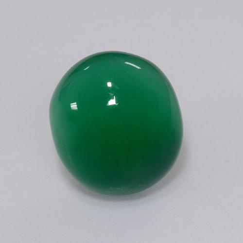 Ágata verde natural 4,37ct, corte oval, translúcido