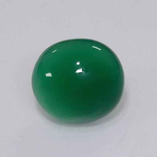 Ágata verde natural 4,37ct, corte oval, translúcido