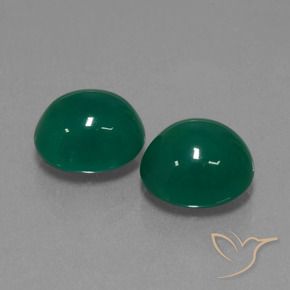 Pedras preciosas de Ágata Verde floresta natural de 7.49 ct, oval, Translúcido