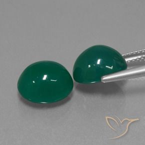 Pedras preciosas de Ágata Verde floresta natural de 7.49 ct, oval, Translúcido