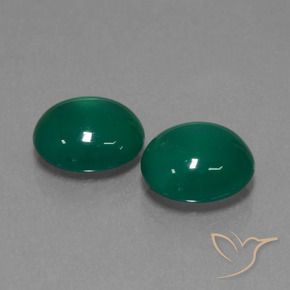 Pedras preciosas de Ágata Verde natural de 6.42 ct, oval, Translúcido