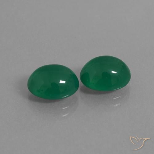 Pedras preciosas de ágata verde natural de 5,83 ct, corte oval, translúcido