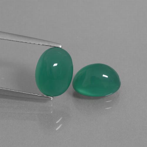 Pedras preciosas de Ágata Verde médio natural de 5.36 ct, Corte Oval, Translúcido